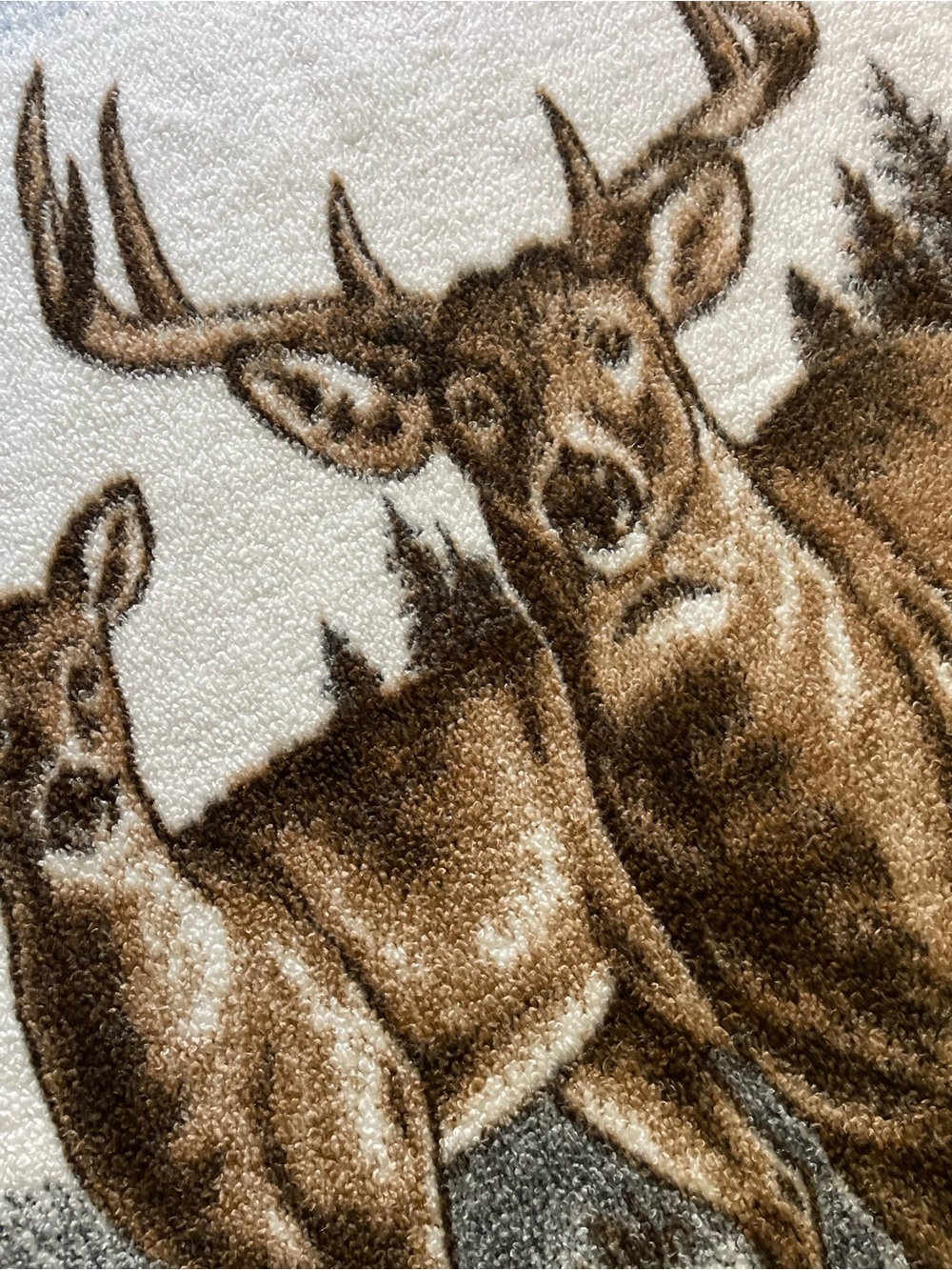 Vintage Biederlack Deer Buck Reversible Fleece Throw Blanket 50” x 74” - Picture 3 of 5